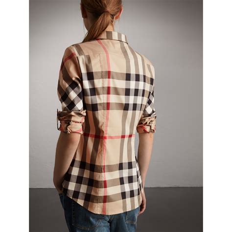 fake burberry check shirt womens